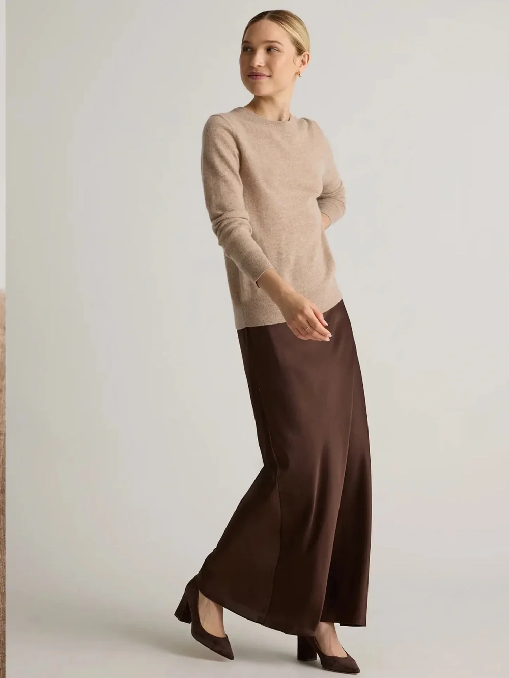Quince Beige Crewneck Sweater